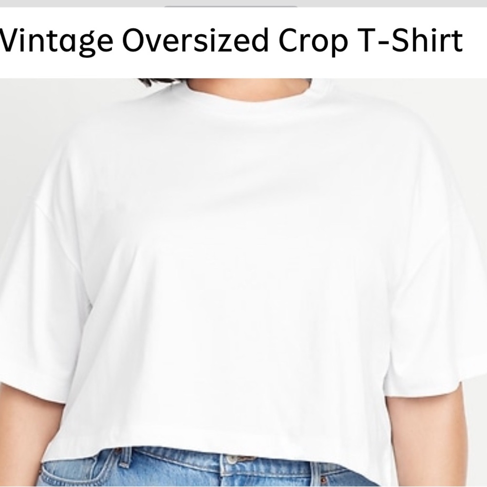 New White Oversized Crop T-Shirt